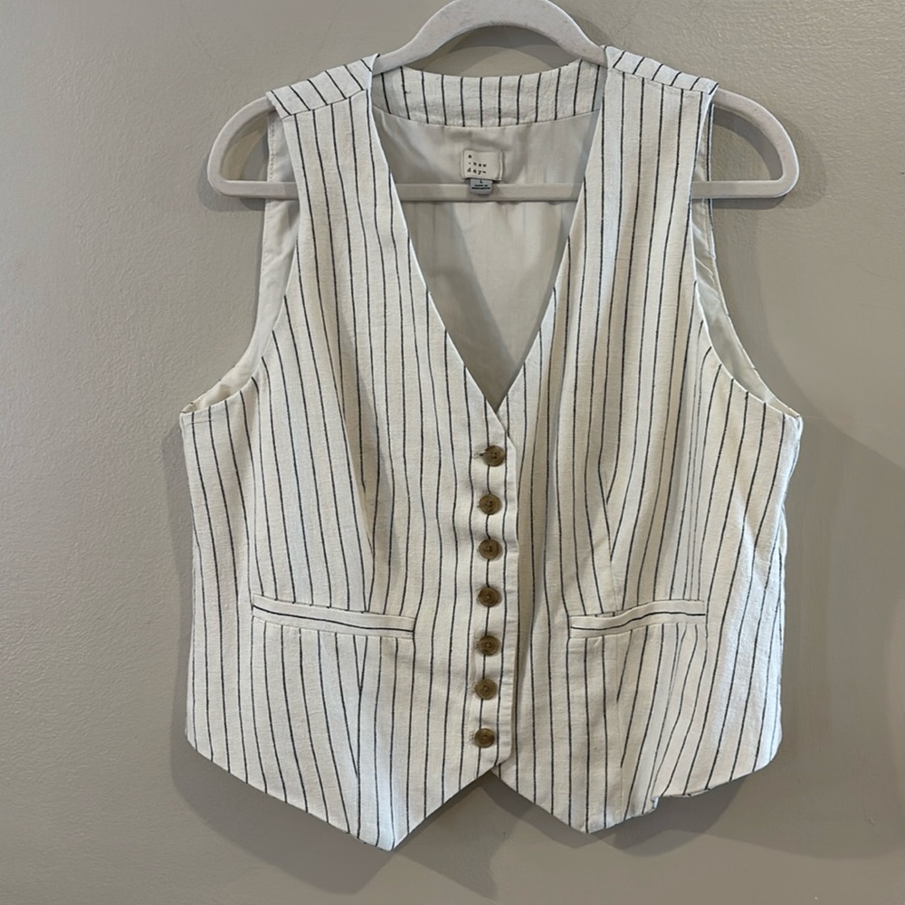 a new day Linen Striped Vest